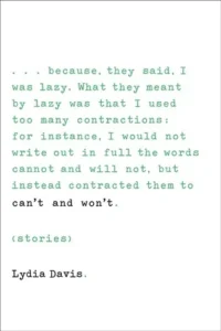 Featured image for Résumé de 'Can’t and Won’t' par Lydia Davis